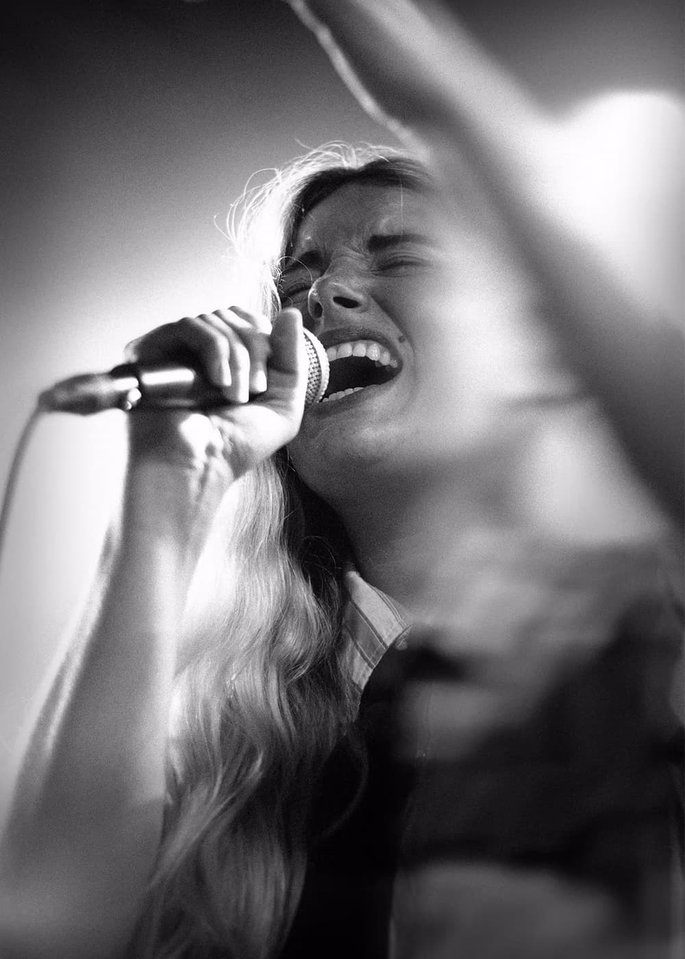 Singer performing